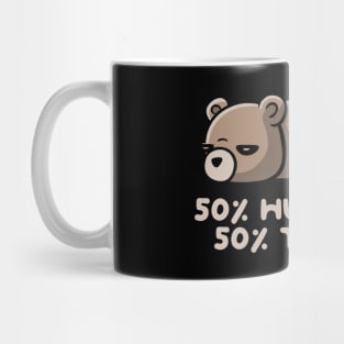 50% Hungry 50% Tired Funny Lazy Bear Mug